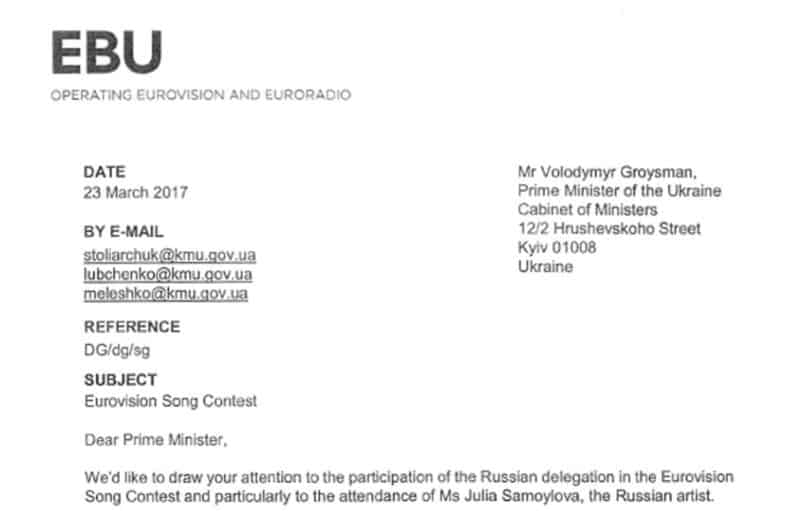 Læs hele EBU’s brev: Ukraine’s fremtid i Eurovision i fare
