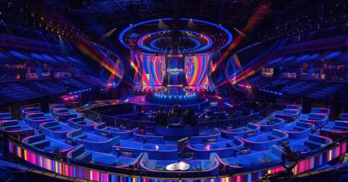 Eurovision scenen 2023 i MS Bank Arena Liverpool